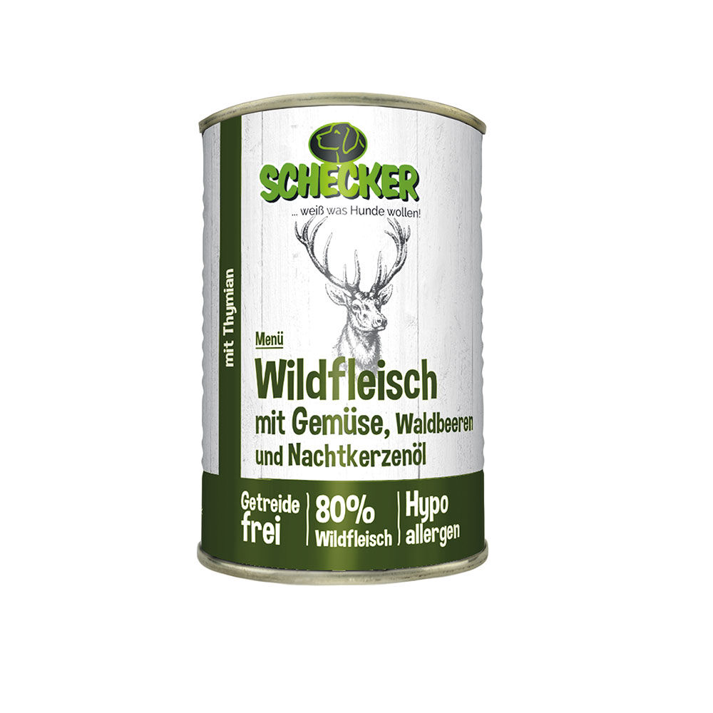 Schecker Hundemen - Wildfleisch mit Gemse, Waldbeeren und Nachtkerzenl Bild 2