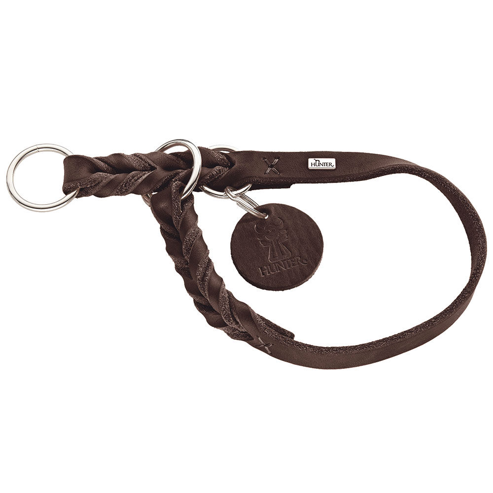 Hunter Solid Education Halsband, Farbe: Dunkelbraun